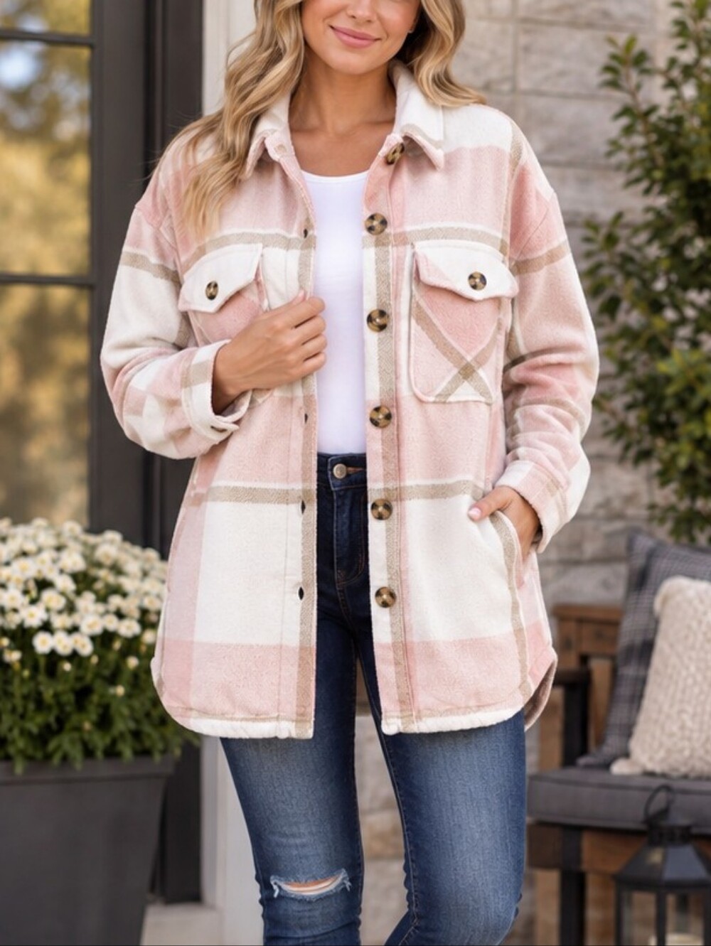Members Mark Sherpa-Lined Plaid Shirt Jacket – Size XL